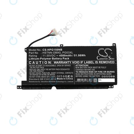 Batterie pour HP Pavilion Gaming 15,16, Spectre X360 15, 4500mAh, Li-Pol, 11.55V, 3ICP6/60/72, HQ