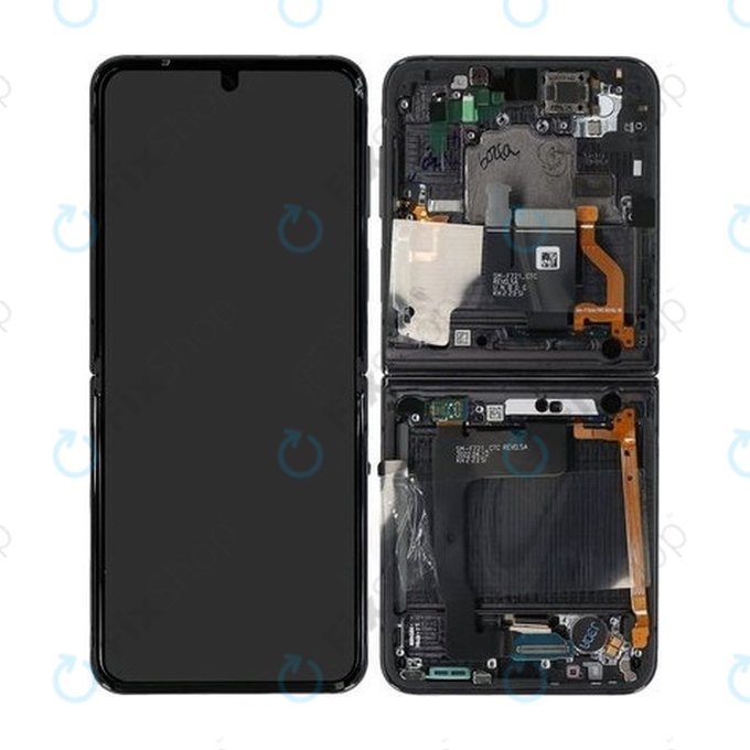 Samsung Galaxy Z Flip 4 F721B - Écran LCD + Écran Tactile + Cadre (Graphite) - GH82-29440A, GH82-30238A, GH82-30239A, GH82-29441A Genuine Service Pack