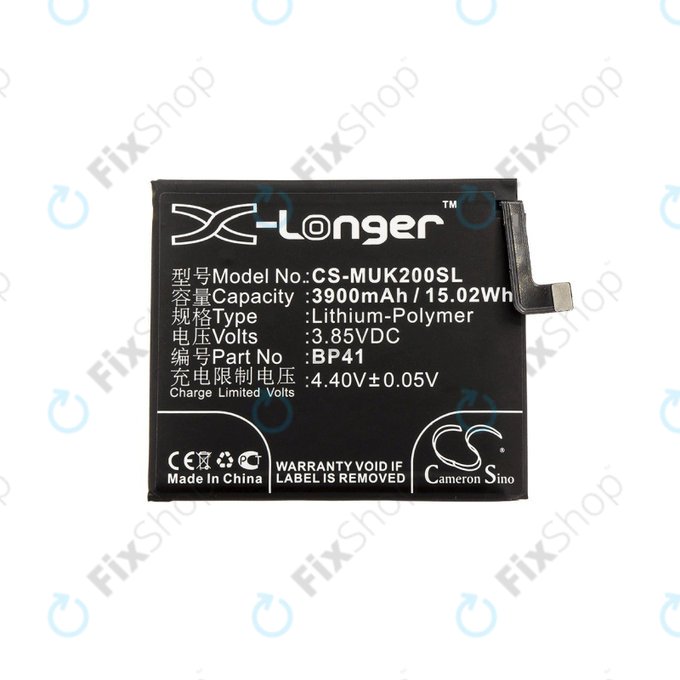 Batterie pour Xiaomi Mi 9T, Redmi K20, 3900mAh, Li-Pol, 3.85 V, BP41, HQ