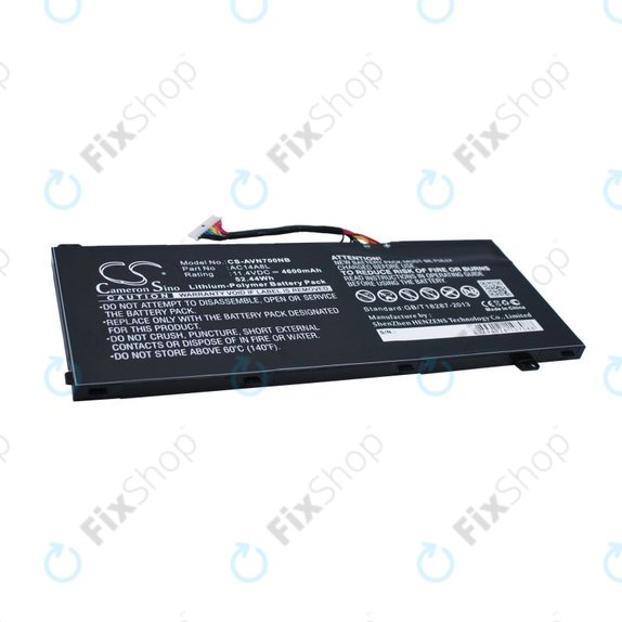 Batterie pour Acer Aspire Vn7, V15 Nitro, Spin 3, 4600mAh, Li-Pol, 11.4V, AC14A8L, HQ