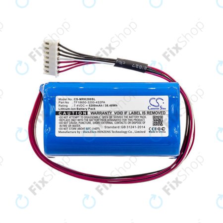 Batterie pour Marshall Kilburn II, 5200mAh, Li-Ion, 7.4V, TF18650-3200-4S2PA, HQ