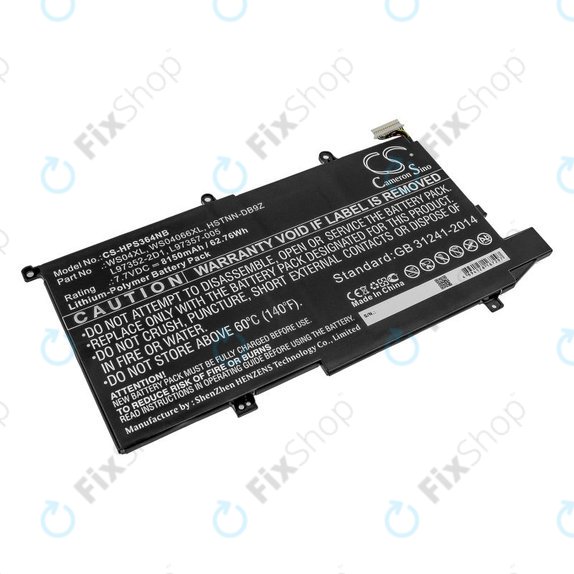 Batterie pour HP Spectre X360 14-EA0002NI, X360 14-EA0002NX, 8150mAh, Li-Pol, 7.7V, WS04XL, HQ