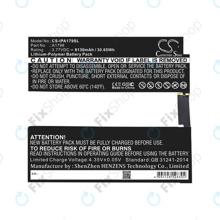 Apple iPad Pro 10.5 (2017) - Batterie A1798 8130mAh HQ