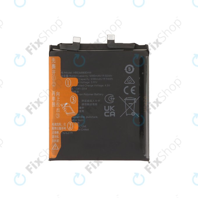 Batterie pour Honor Magic5 Pro PGT-N19, 5100mAh, HB536880EHW, Genuine Service Pack