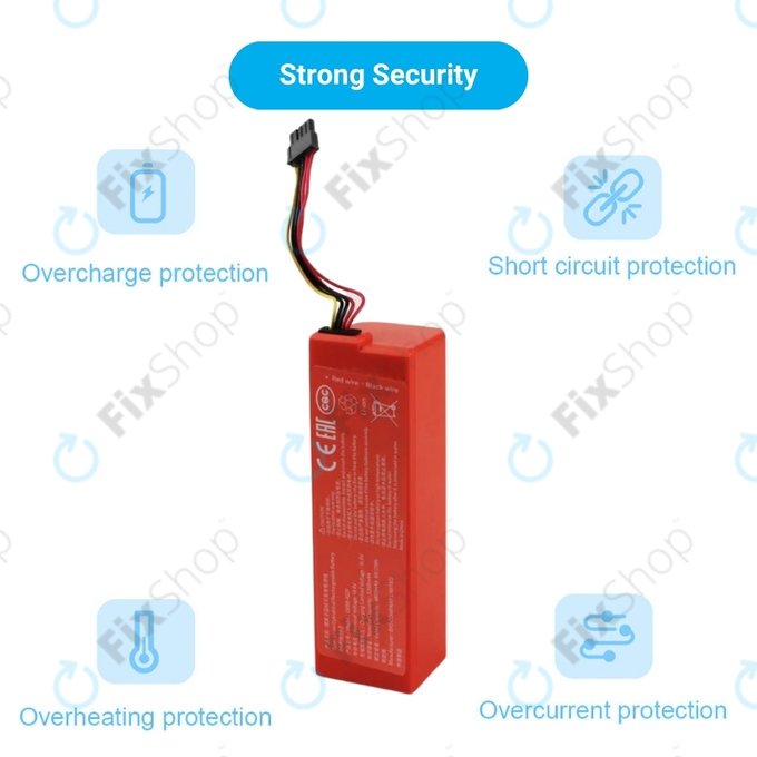 Batterie pour Xiaomi Mi Robot Vacuum Mop 2 (Mijia 2C), 2 Pro, P1904-4S2P-MM, Li-Ion, 14.4V 6500mAh