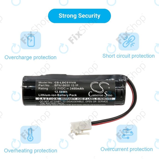 Leifheit Dry&Clean 51000, 51002, 51113, 51114 - Batterie BFN18650 1S1P Li-Ion 3.7V 3400mAh HQ