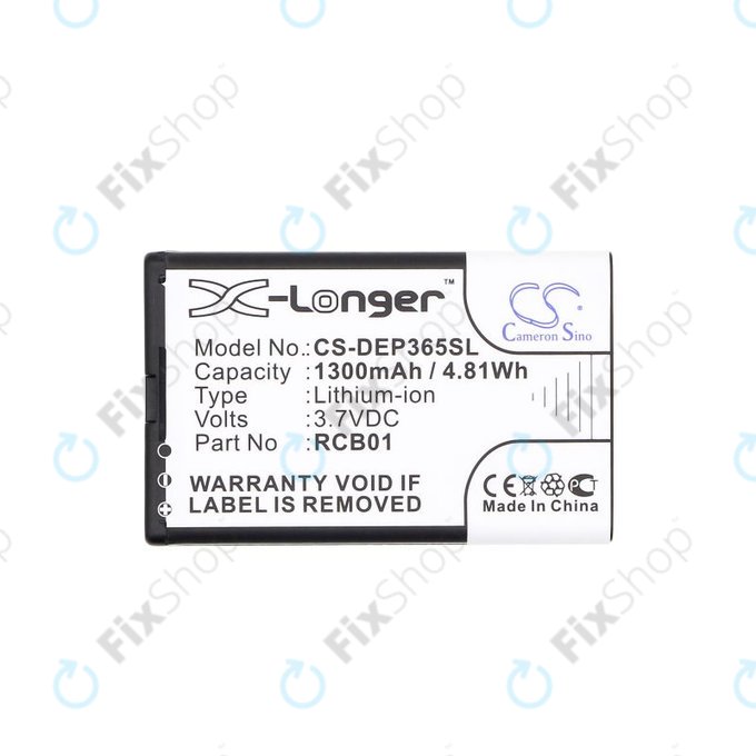 Batterie pour Doro Primo 365, 1300mAh, Li-Ion, 3.7V, RCB01, HQ