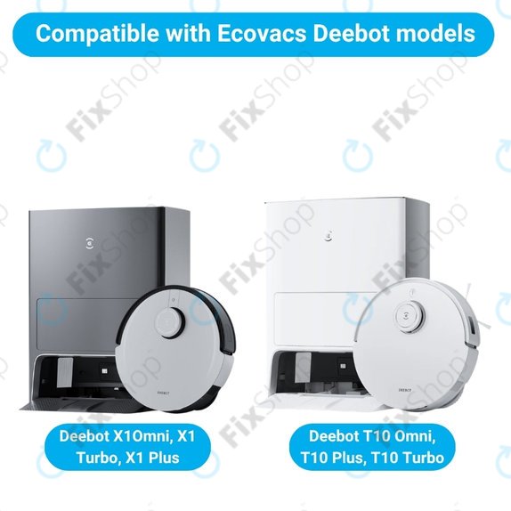 Kit de pièces de rechange pour Ecovacs X1 Omni, T10 (1x Brosse principale, 2x Filtre, 2x Brosse latérale)