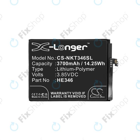 Batterie pour Nokia 7 Plus, 3700mAh, Li-Pol, 3.85 V, HE346, HQ