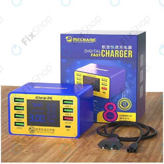 Mechanic iCharge 8M - Station de recharge USB USB-C et USB 3.0