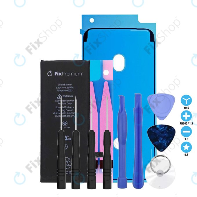 Apple iPhone 6S - Batterie 1715mAh FixPremium + Adhésif pour Batterie + Adhésif pour LCD + Kit d'outils - Multipack