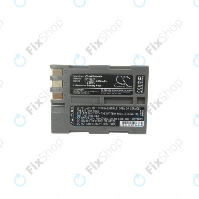 Nikon D50, D70, D80, D90, D100, D200, D300, D700, D900 - Batterie EN-EL3e Li-Ion 2000mAh HQ