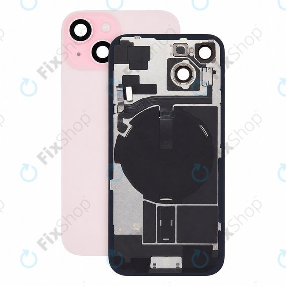 Verre de coque arrière pour iPhone 15, Pink, Pulled A