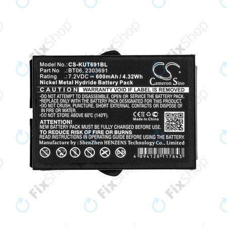 Batterie pour Ikusi TM60, 61, 62, 600mAh, Ni-MH, 7.2V, BT06, HQ
