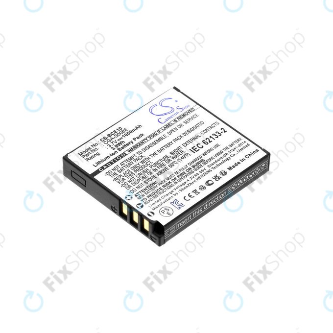 Batterie pour Panasonic Lumix DMC, 1050mAh, Li-Ion, 3.7V, DMW-BCE10, HQ