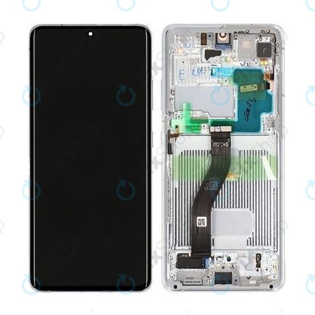 Samsung Galaxy S21 Ultra G998B - Écran LCD + Écran tactile + Cadre (Phantom Silver) - GH82-24589B, GH82-26035B, GH82-26036B Genuine Service Pack