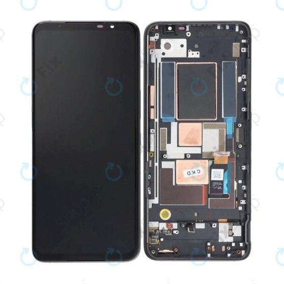Asus ROG Phone 5s ZS676KS, 5s Pro ZS676KS-1A - Écran LCD + Tactile + Cadre (Noir Phantom) OLED