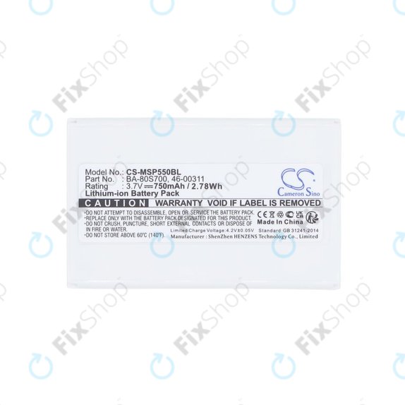 Batterie pour Cipherlab 8300-L, Metrologic MK5502, 750mAh, Li-Ion, 3.7V, BA-80S700, HQ