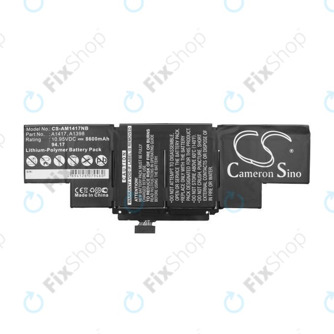 Apple MacBook Pro 15" Retina A1398 (Mi 2012 - début 2013) - Batterie A1417 8600mAh HQ