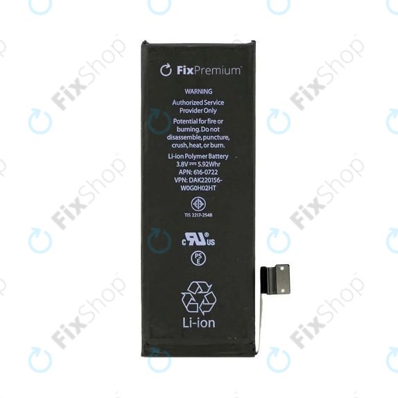 Batterie pour iPhone 5S, 1560mAh, FixPremium