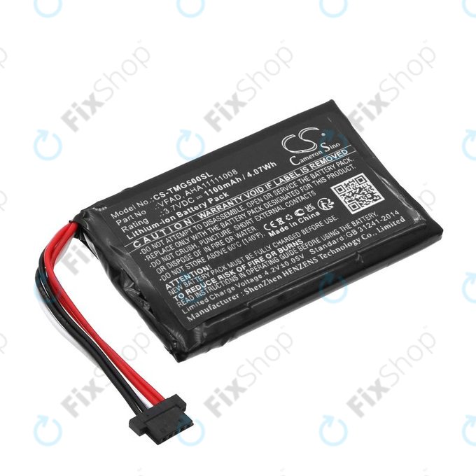 Batterie pour TomTom GO 5000, 5100, 6000, 6100, 6200, Pro 5250, 1100mAh, Li-Ion, 3.7V, VFAD, HQ