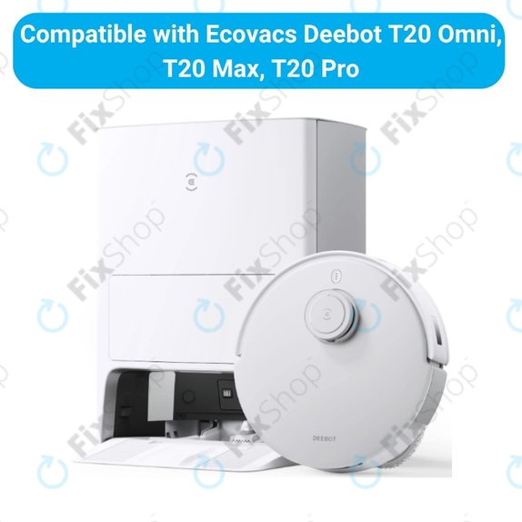 Kit de pièces de rechange pour Ecovacs T20, T20 Max, T20 Pro (2x Brosse principale, 4x Filtre, 4x Brosse latérale – blanche, 8x Chiffon de vadrouille, 4x Sac à poussière)