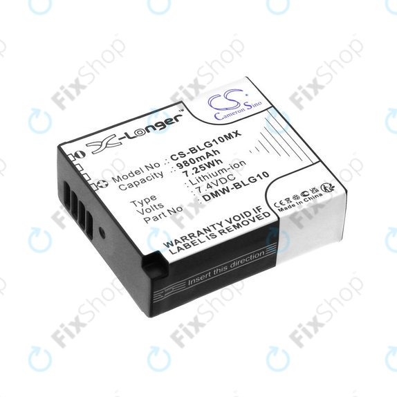 Batterie pour Leica D-Lux Type 109, Panasonic Lumix DMC-GF3, GX7, LX100, 980mAh, Li-Ion, 7.4V, DMW-BLG10, HQ