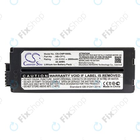 Batterie pour Canon Selphy CP, 2000mAh, Li-Ion, 22.2V, NB-CP1L, HQ