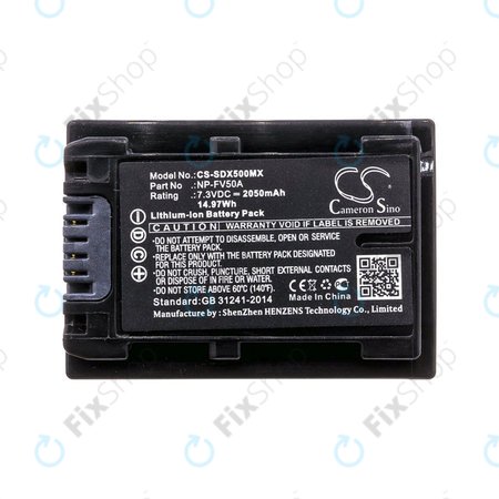 Batterie pour Sony Fdr-Ax33, Sony Fdr-Ax40, Sony Fdr-Ax45, Sony Fdr-Ax, 2050mAh, Li-Ion, 7.3V, NP-FV50A, HQ