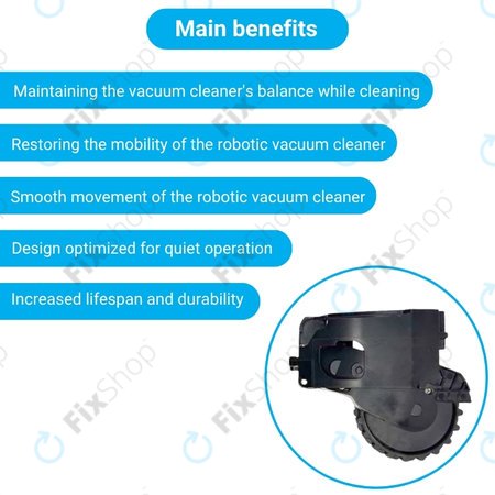 Xiaomi Dreame F9, Mi Robot Vacuum Mop (Mijia 1C), 2 Pro+ (Mijia 1T) - Roue avec moteur (droite) (Noir)