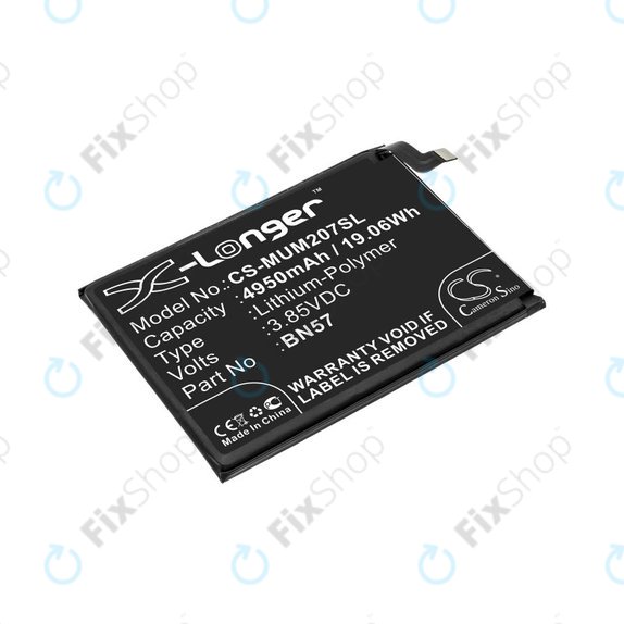 Batterie pour Xiaomi Poco X3 NFC M2107J20CG, 4950mAh, Li-Pol, 3.85 V, BN57, HQ