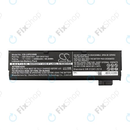 Batterie pour Lenovo ThinkPad P51, T470, T570, 4400mAh, Li-Ion, 11.1V, SB10K97581, HQ