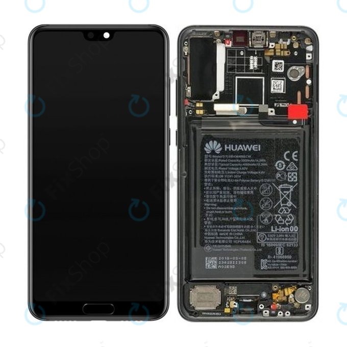 Huawei P20 Pro CLT-L29, CLT-L09 - Écran LCD + Écran tactile + Cadre + Batterie (Noir) - 02351WQK