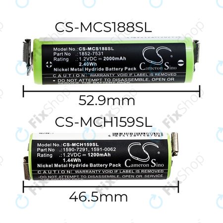 Batterie pour Moser Easy Style 1881, 2000mAh, Ni-MH, 1.2V, 1852-7531, HQ