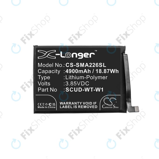 Batterie pour Samsung A22 5G A226B, 4900mAh, Li-Pol, 3.85 V, SCUD-WT-W1, HQ