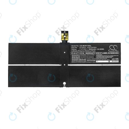 Batterie pour Microsoft Surface 1769, Microsoft Surface 1782, 5900mAh, Li-Pol, 7.57V, DYNK01, HQ