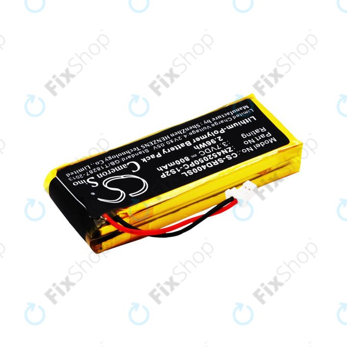 Batterie pour Cardo Scala Rider G4, 800mAh, Li-Pol, 3.7V, ZN452050PC-1S2P, HQ