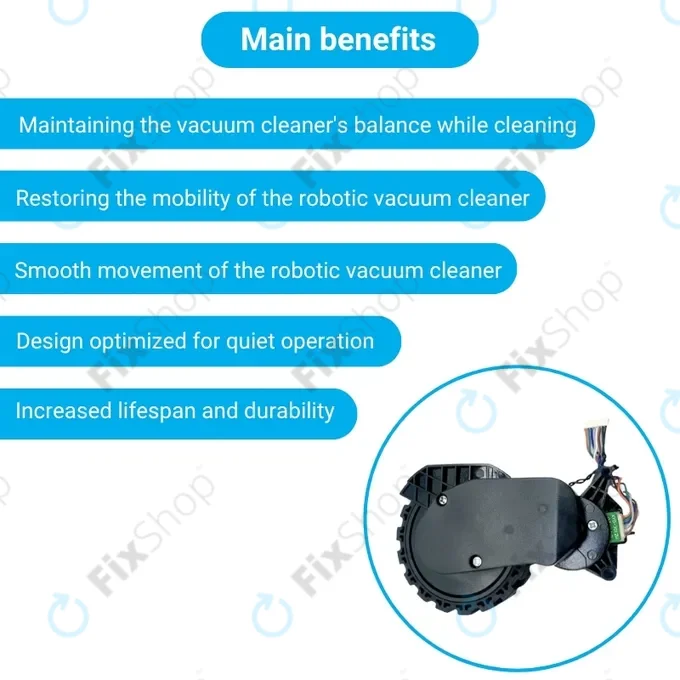 Xiaomi Robot Vacuum X20, S10, Dreame X30, X20, X10 Pro - Roue avec moteur (droite) (Noir)
