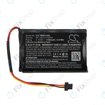 Batterie pour TomTom Go 510, 1100mAh, Li-Ion, 3.7V, AHA11110004, HQ