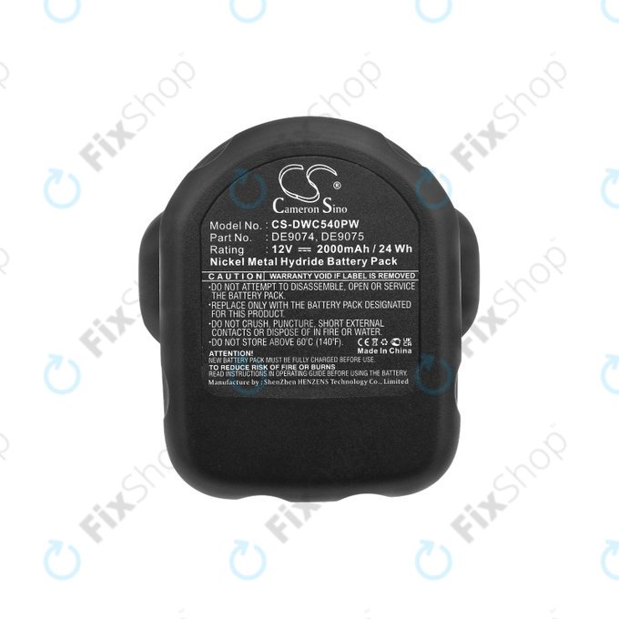 DeWalt DC, DW, série 2000 - Batterie DE9074, DE9075, 152250-27, 397745-01 2000mAh HQ