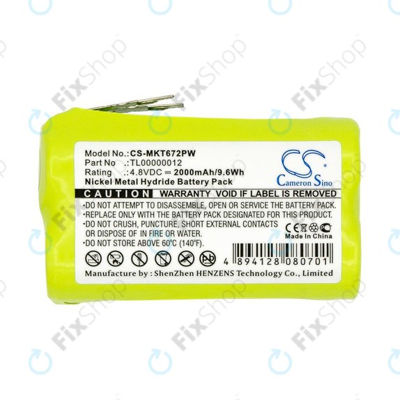 Batterie pour Makita 6722D, 6723DW, 2000mAh, Ni-MH, 4.8V, TL00000012, HQ