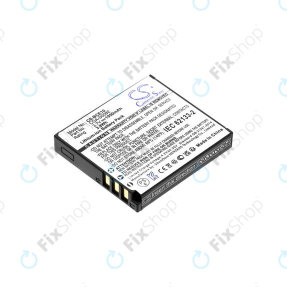 Batterie pour Panasonic Lumix DMC, 1050mAh, Li-Ion, 3.7V, DMW-BCE10, HQ