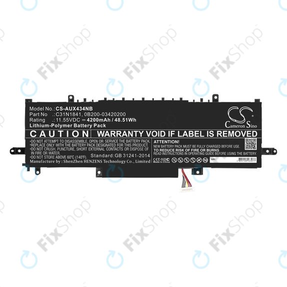 Batterie pour Asus ZenBook 14, Flip 14, 4200mAh, Li-Pol, 11.55V, C31N1841, HQ