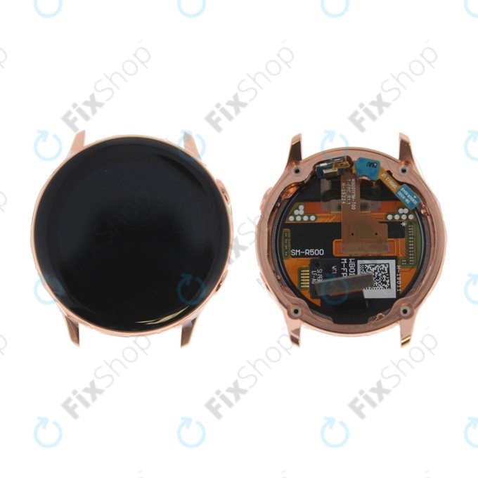 Samsung Galaxy Watch Active R500 - Écran LCD + Écran tactile + Cadre (Or) - GH82-18797D Genuine Service Pack