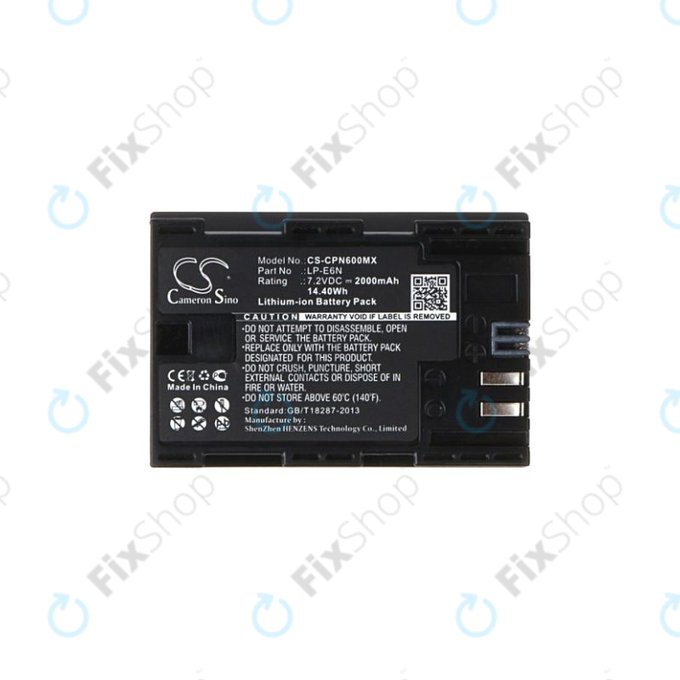 Canon EOS 5D, 5DS, 6, 7, 60, 70, R5, R6 - Batterie LP-E6N Li-Ion 2000mAh HQ