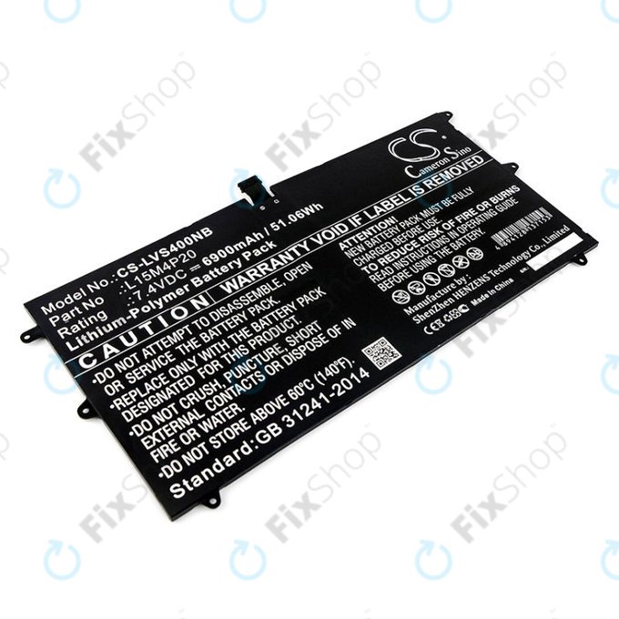 Batterie pour Lenovo Yoga 4S, 900S, 6900mAh, Li-Pol, 7.4V, L15M4P20, HQ