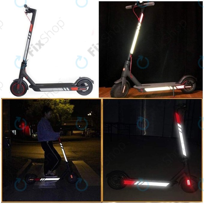 Xiaomi Mi Electric Scooter 1S, 2 M365, Essential, Pro, Pro 2 - Autocollants Réfléchissants (B)