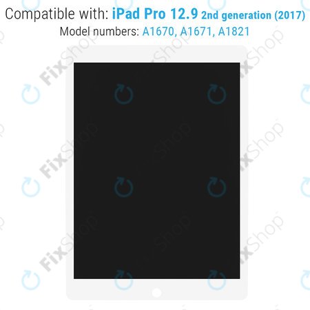 Apple iPad Pro 12.9 (2nd Gen 2017) - Écran LCD + Écran tactile + Carte IC (White) Refurbished