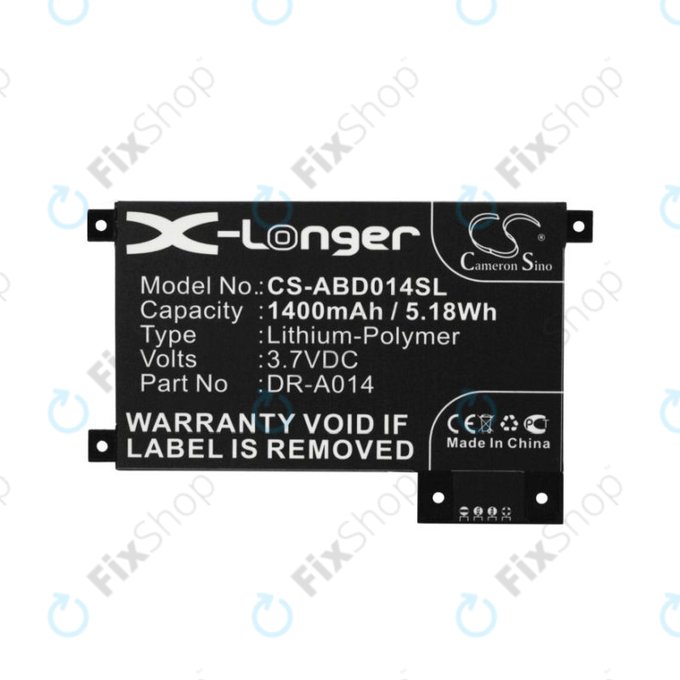 Amazon Kindle Touch, Touch 4th - Batterie DR-A014, 170-1056-00 1400mAh HQ