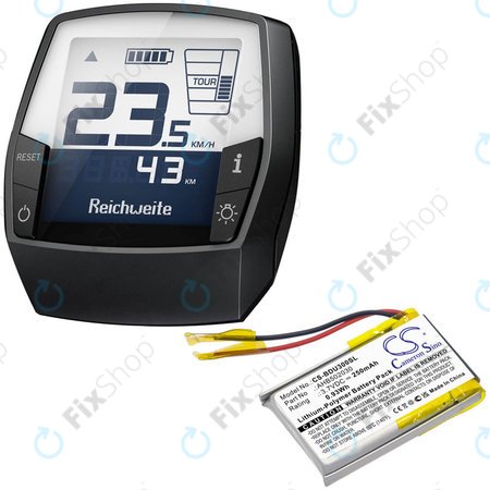 Batterie pour Bosch Bdu3xx, Bosch Intuvia Display, 250mAh, Li-Pol, 3.7V, 502030, HQ